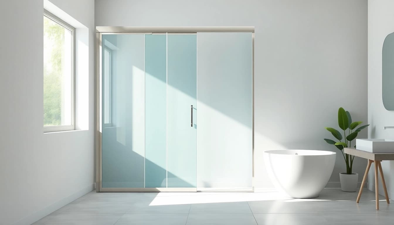 Beautifully designed shower sliding doors enhance a modern bathroom's elegance and functionality.