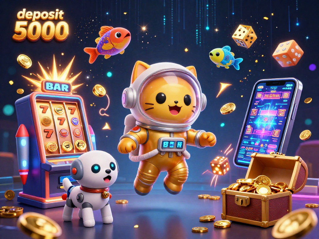 Experience thrilling jackpots as you deposit 5000 with explosive slot machines, a cat astronaut, and a robot dog.