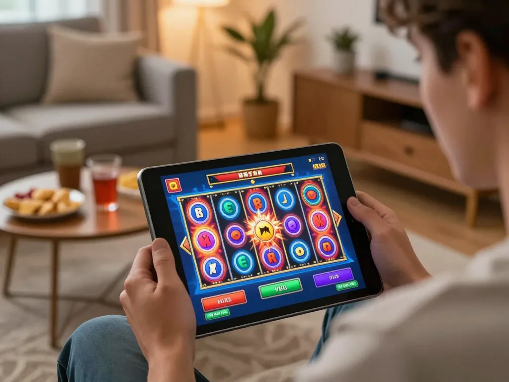 Engaging gameplay on tablet showcasing slot gacor sore ini with vibrant colors and inviting atmosphere