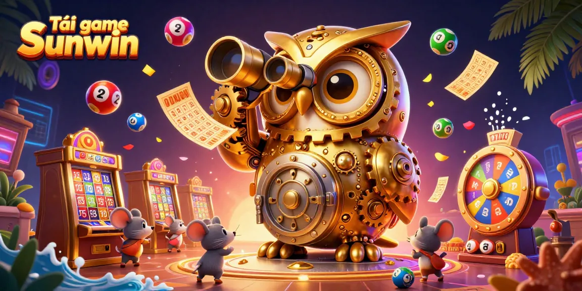 Tải game Sunwin to experience vibrant casino action with colorful lottery elements and charming characters.