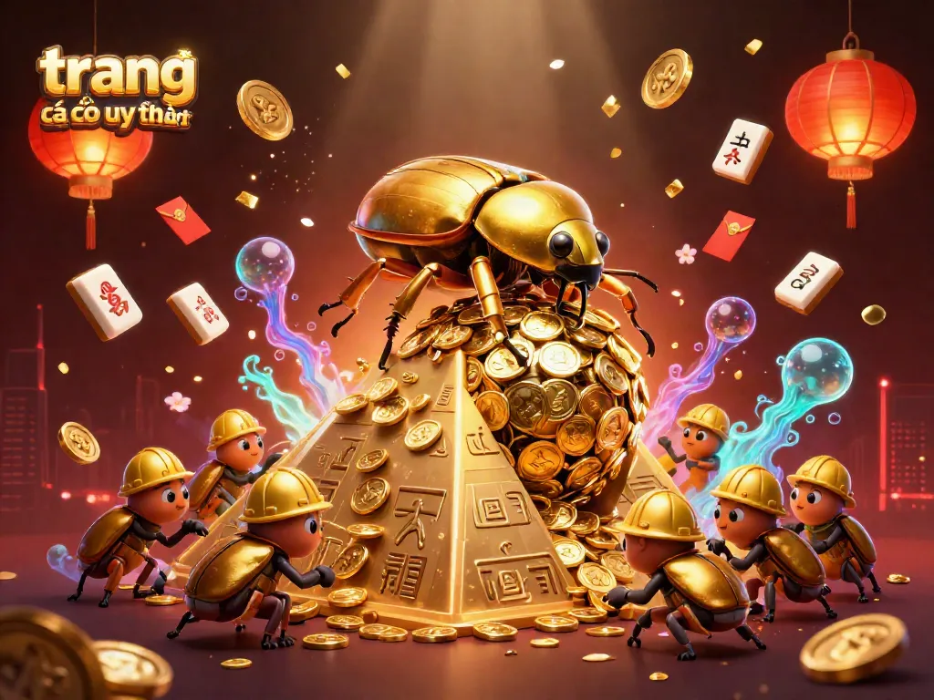 Trải nghiệm trang cá cược uy tín với những con bọ vàng may mắn trong bối cảnh sôi động.