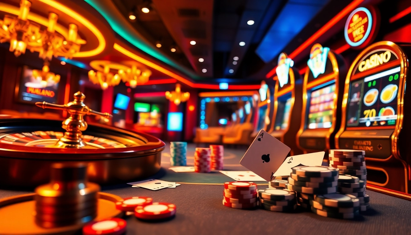 Découvrez l'excitation du casino en ligne Français 2026 avec des jetons de poker vibrants et une roulette.