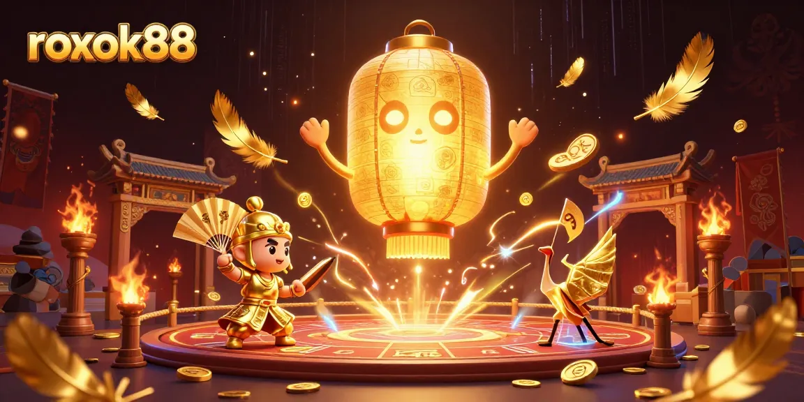Experience the excitement of rokok88 casino with vibrant characters and dynamic game elements in a rich 3D illustration.