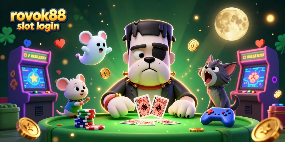 Experience thrills at rokok88 slot login with our vibrant 3D casino illustration featuring energetic characters and gaming elements.