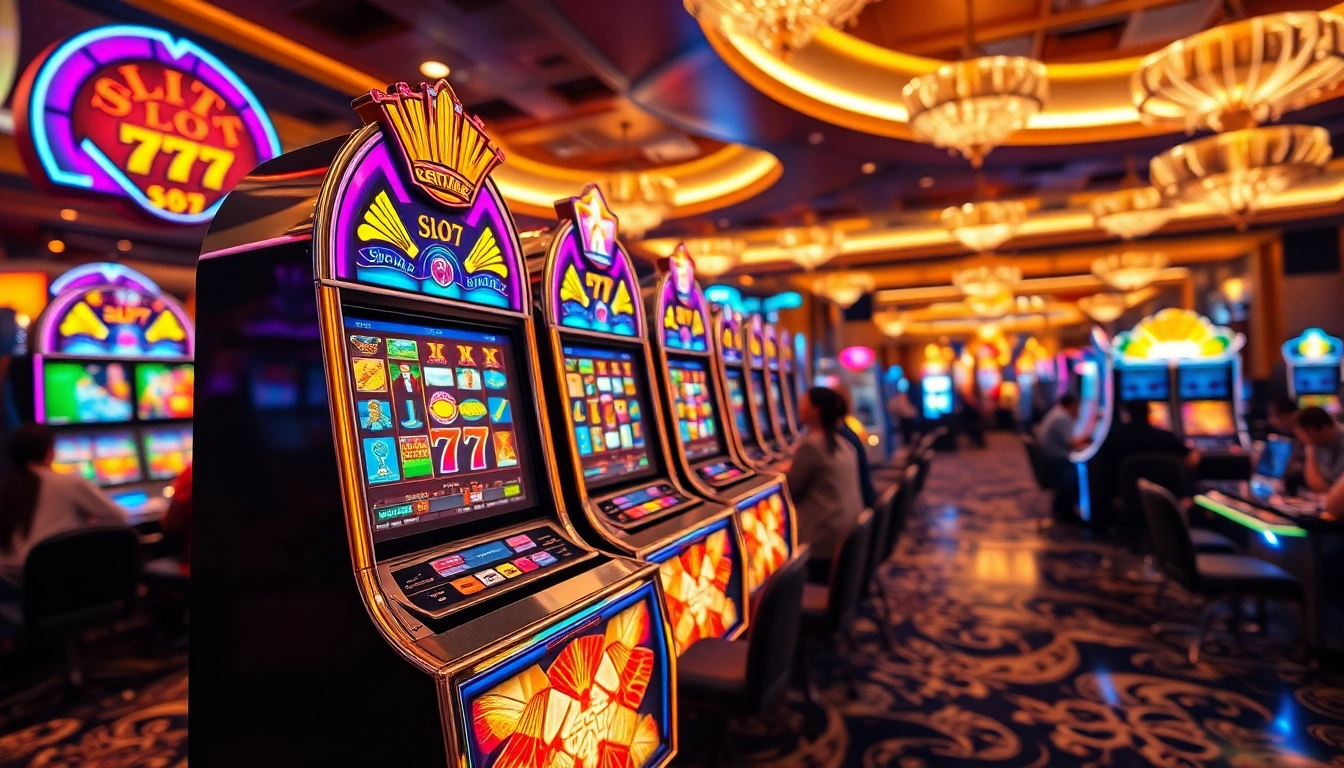 Slot77 mesin dengan desain yang megah dan atraktif di lingkungan kasino