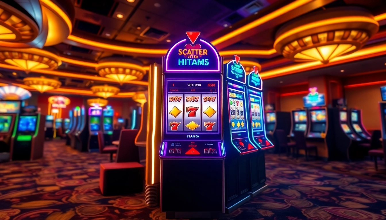 Playing slot scatter hitam for a chance at big wins in a luxurious casino.