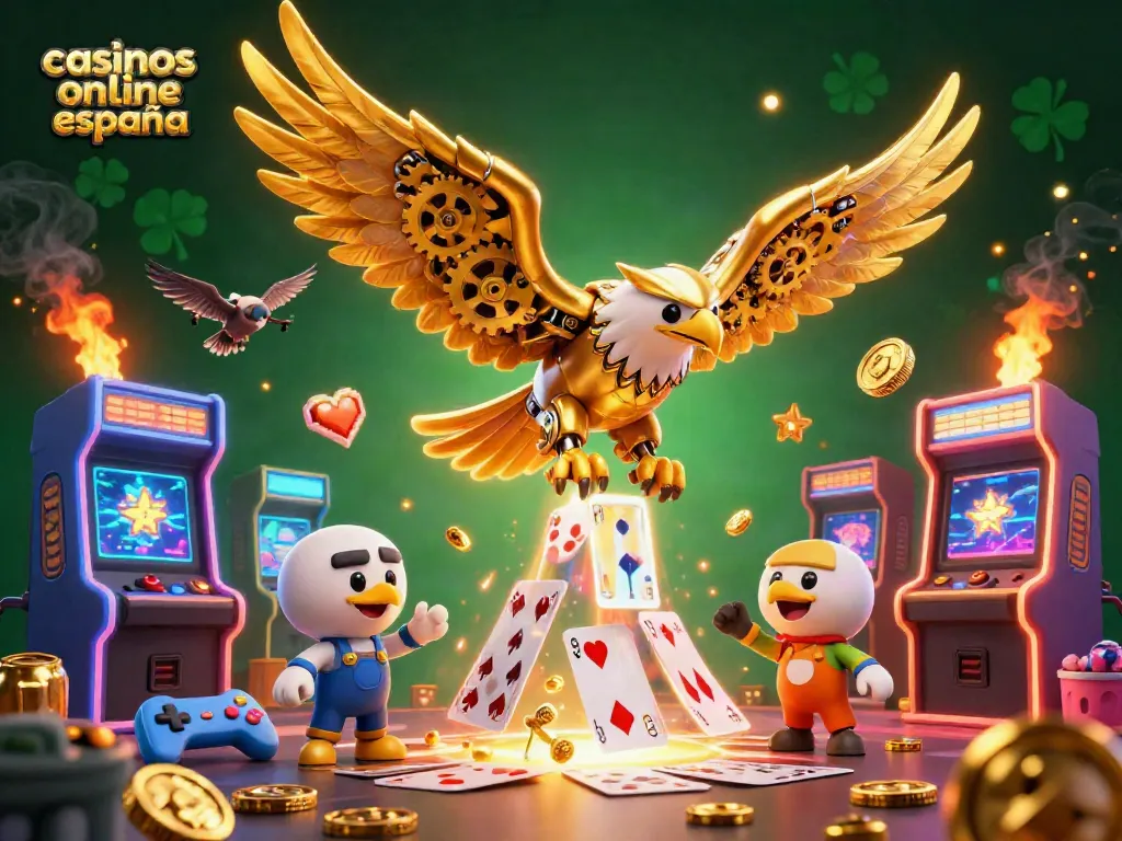 Juega a casinos online España mientras disfrutas de una ilustración 3D llena de acción y color.