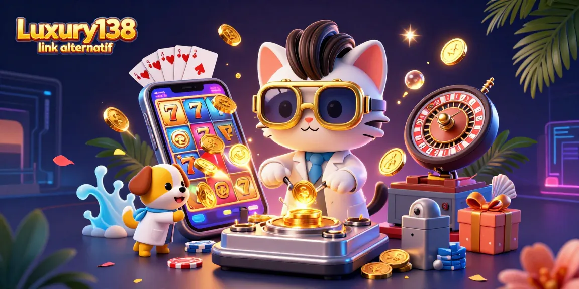 Play exciting games at Luxury138 link alternatif with dynamic 3D cartoon characters and vibrant casino elements