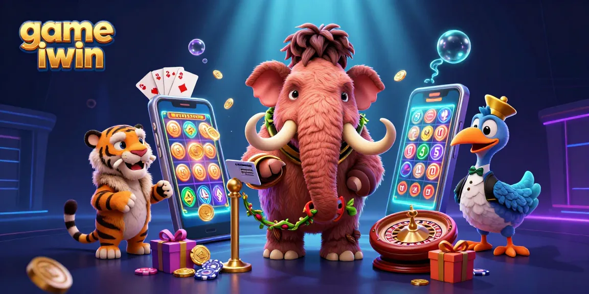 Experience the excitement of the game iwin with vibrant casino characters amidst dynamic gaming elements.