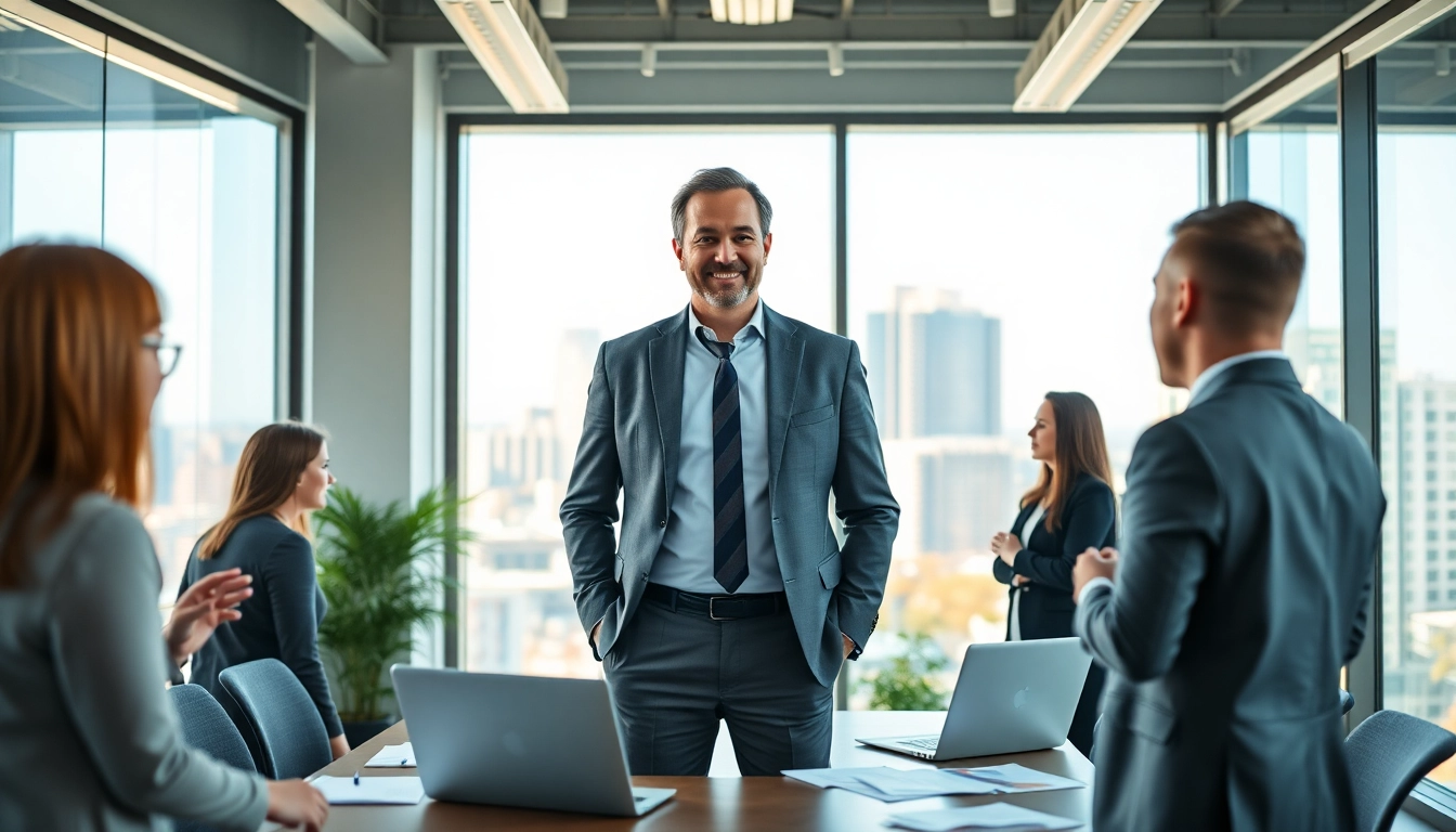 Showcasing founder leadership insights with an engaged entrepreneur leading a dynamic business meeting.