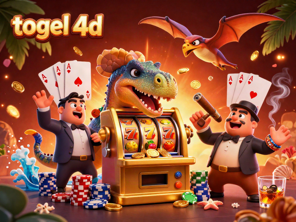 Engage with togel 4d as a pachycephalosaurus wins a jackpot at a vibrant casino scene.