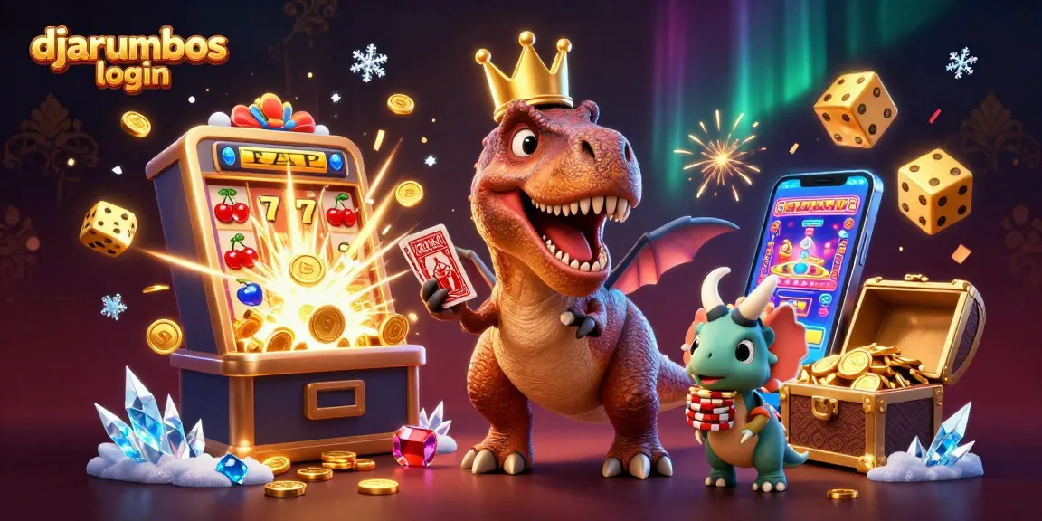 Experience gaming excitement with djarumbos login in a lively illustrated casino scene.