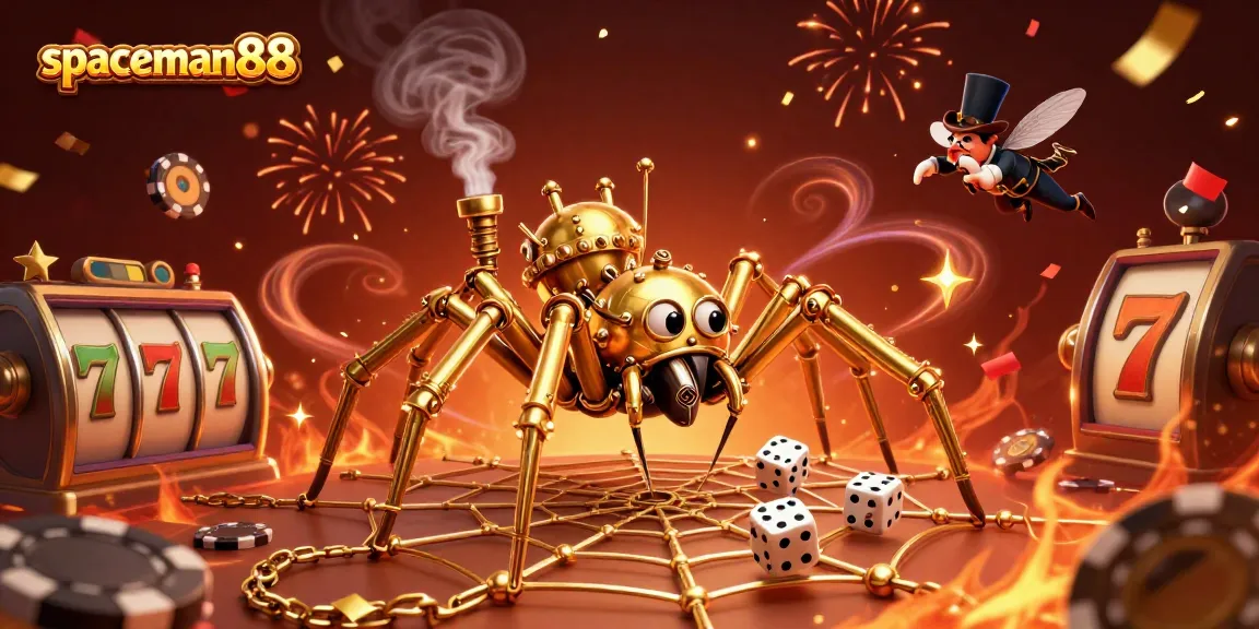 Spin big wins at spaceman88 with engaging steampunk-themed casino illustration.