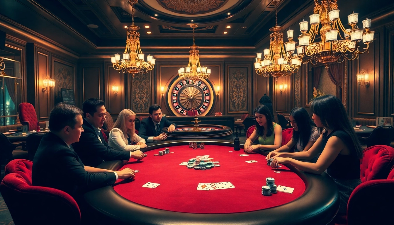 Vivez l'excitation au meilleur casino en ligne avec des joueurs profitant du poker et d'une atmosphère vibrante.