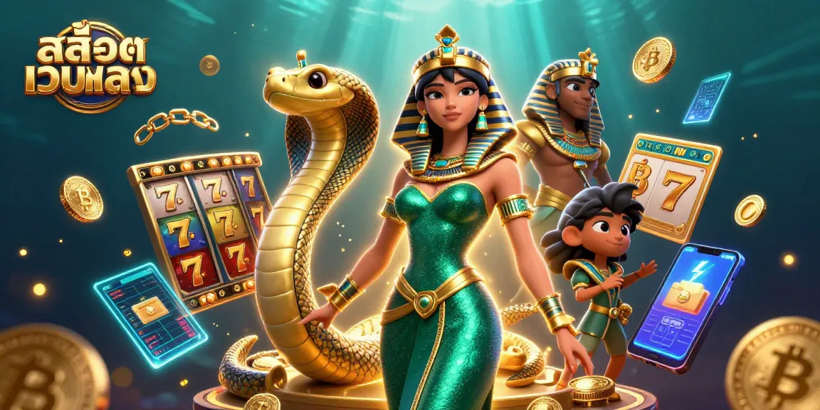 Play สล็อตเว็บตรง with exciting game elements in a shimmering 3D casino scene.