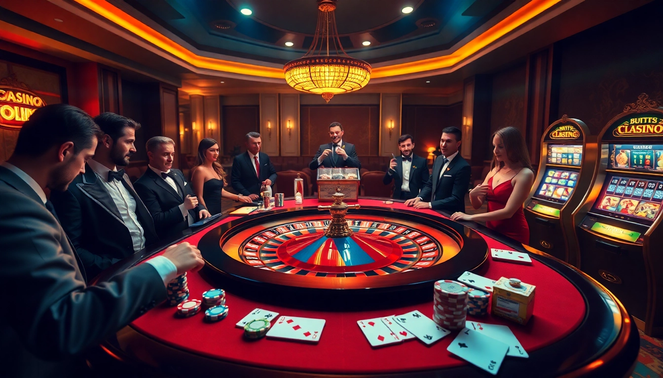 Vivez le frisson du casino en ligne Français 2026 avec une élégante table de roulette et des joueurs actifs.