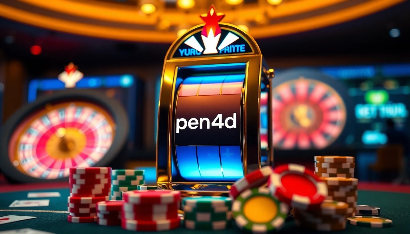 Engage with thrilling slot games at pen4d, featuring vibrant graphics and a luxury casino atmosphere.