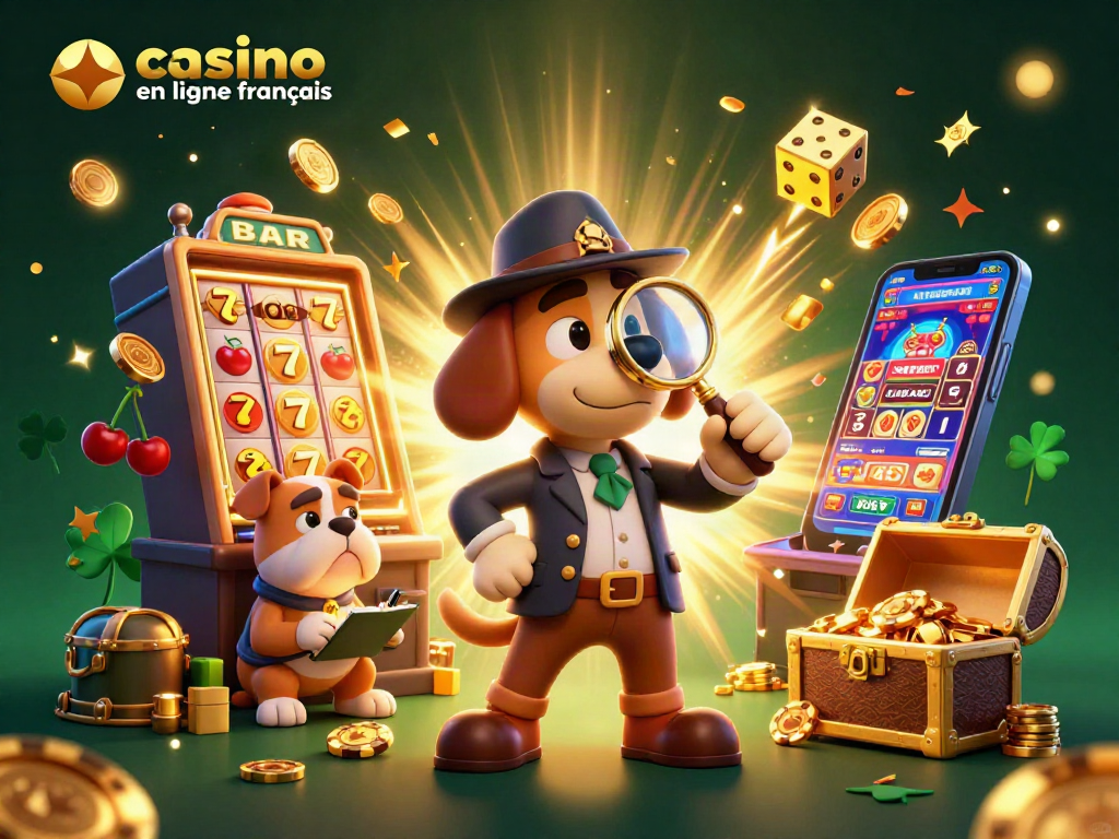 Découvrez un scénario captivant de casino en ligne français avec des personnages animés explorant des indices précieux.