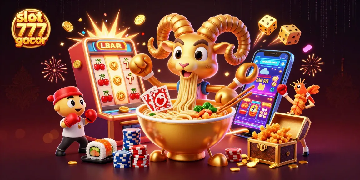 Experience the thrilling excitement of slot 777 gacor with animated characters celebrating wins amidst a vibrant casino scene.