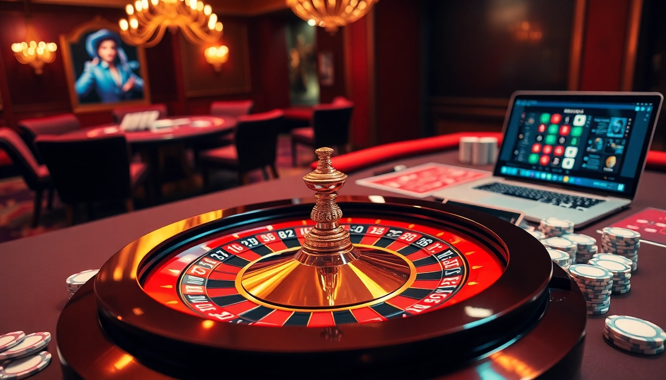 Découvrez l'excitation du jeu avec casino en ligne france fiable mis en avant dans une scène de casino vibrante.
