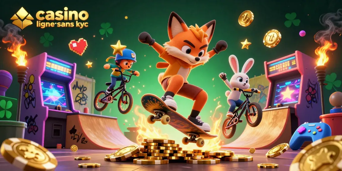 Jouez à des jeux captivants dans un casino en ligne sans KYC avec cette illustration dynamique.