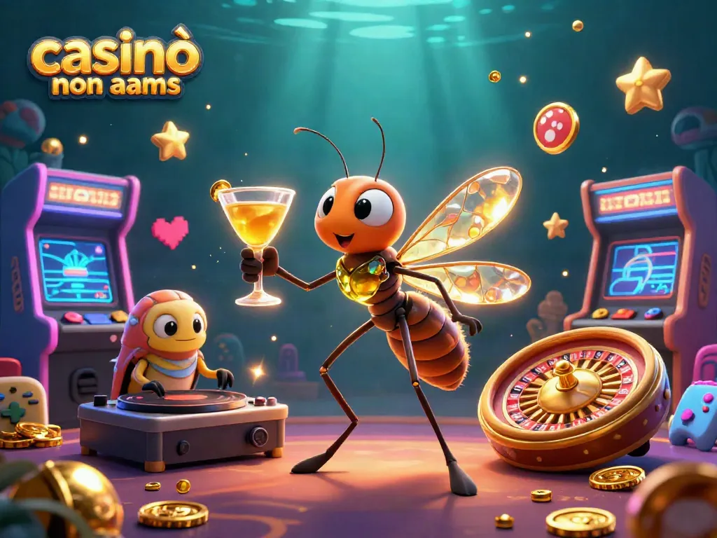 Vivi l'emozione dei casinò online non AAMS con questa vivace illustrazione 3D.