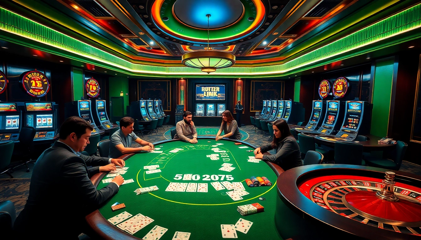 Players strategizing over high-stakes poker using hidden wiki links for tips in a luxurious casino.