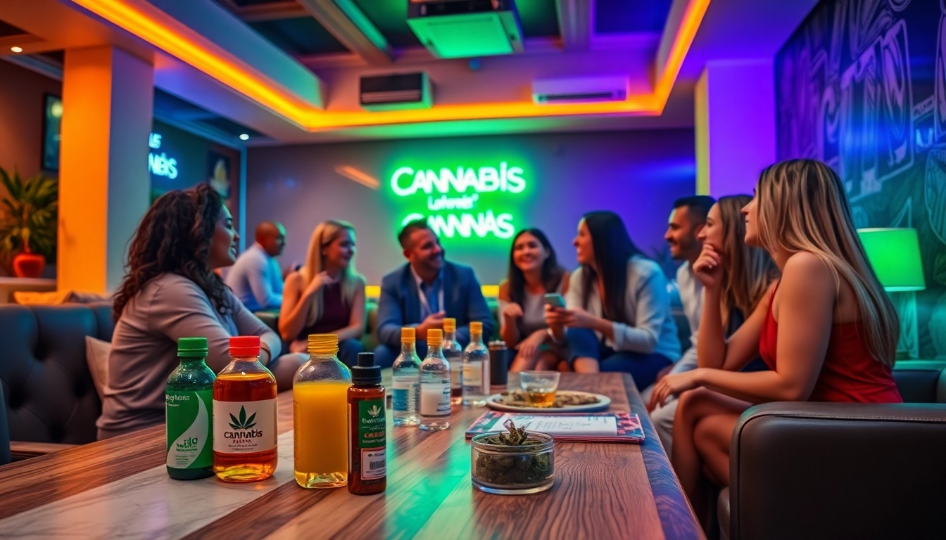 Vibrant gathering at Club Cannabis Lloret de Mar pour Français, showcasing camaraderie and cannabis.