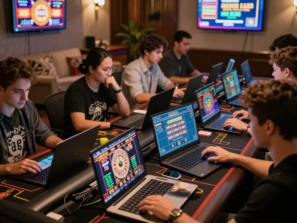 Engaging gameplay on slot server kamboja no 1 in a cozy home setting with friends