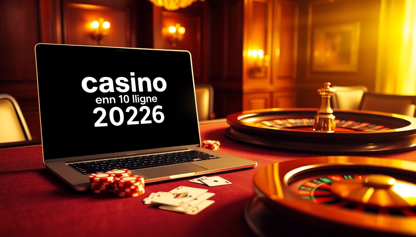 Vivez le frisson du casino en ligne Français 2026 avec une scène de poker vibrante.