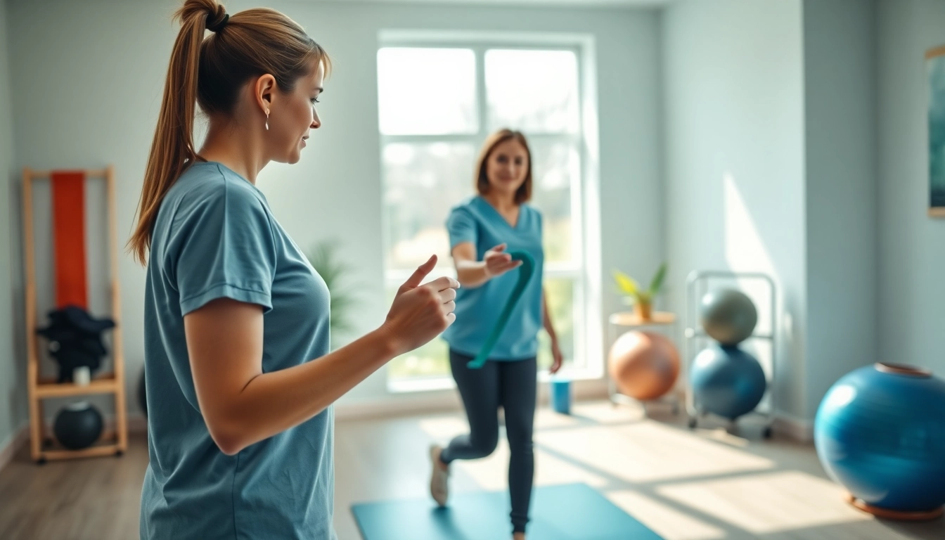 Seventeen Physio therapist guiding a patient during physiotherapy for recovery.