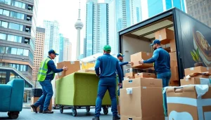 Efficient team providing Toronto moving services while loading furniture into a truck.