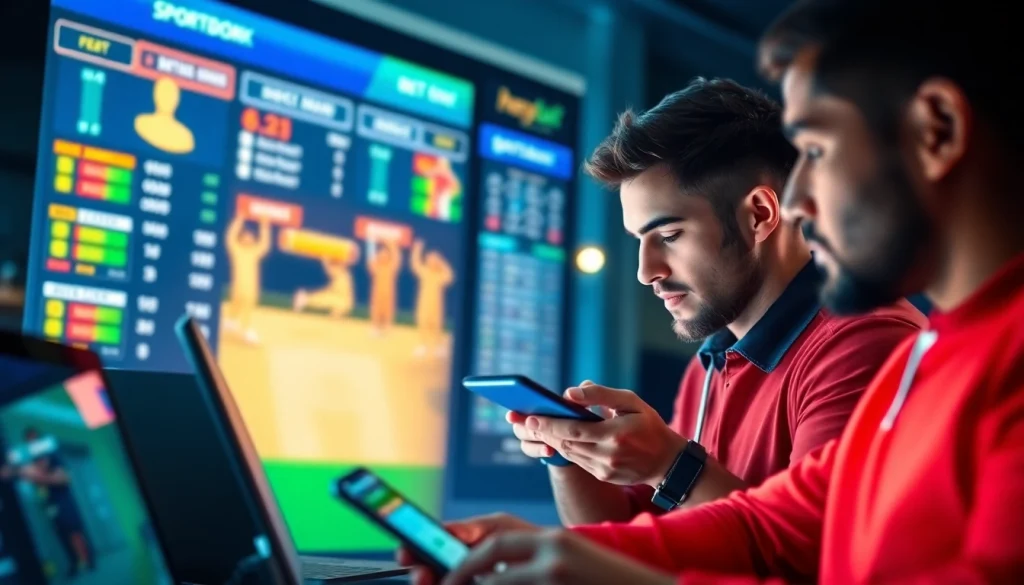 Exciting sports betting scene showcasing the best online sportsbooks India with professional athletes engaged.