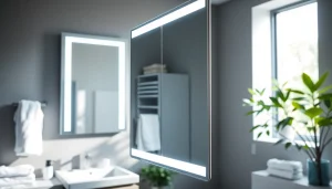 Benutzen Sie den sonni Spiegelschrank mit elegantem Design und LED-Beleuchtung im Badezimmer.