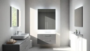 Erleben Sie den sonni Spiegelschrank mit modernem Design und LED-Beleuchtung.