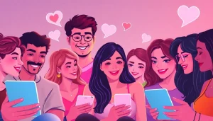 Engaging individuals in lively sex chat conversations in a vibrant digital space.