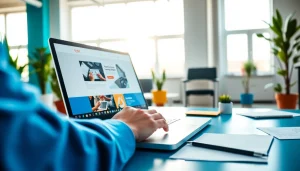 Engaging web design edmonton collaboration in a bright, modern office setting.