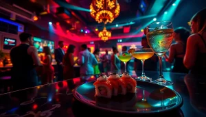 Enjoy a luxurious Dinner SXM at Club Noir, featuring exotic sushi, cocktails, and vibrant nightlife ambiance.