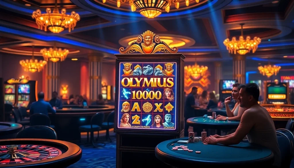 Spin the reels of Olympus 1000 in this luxurious casino setting filled with excitement.