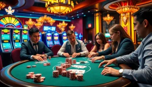 Experience excitement at onicplay's luxurious casino table with colorful chips and cards.