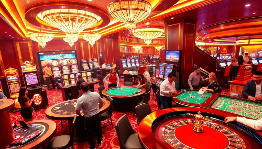 Sbobet online platform enhancing the excitement of casino gaming with vibrant tables and engaged players.