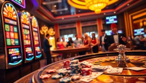 Experience the excitement of slot depo 5rb at a vibrant casino with engaging players and dazzling machines.