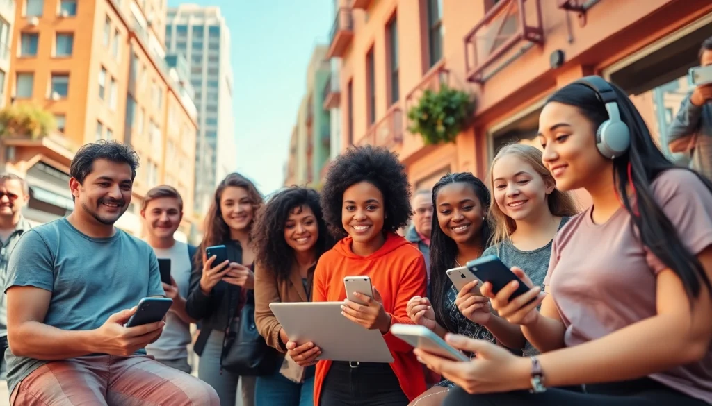 Discover OnlyFans Nearby Creators in a vibrant urban scene filled with diverse content creators engaging and collaborating.