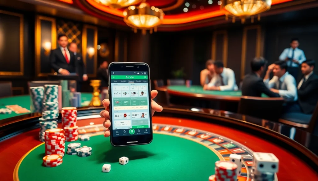 Trải nghiệm cảm giác cá cược đầy hồi hộp với ứng dụng Bet VIP trên bàn casino cao cấp.